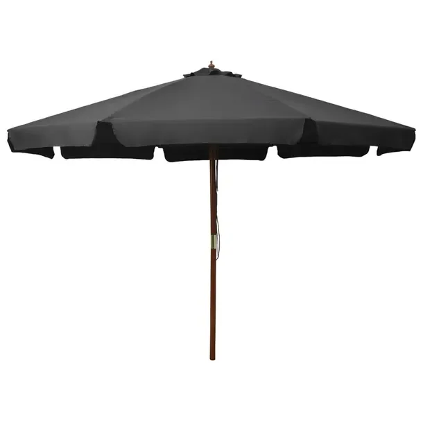 Parasol antracytowy 330 x 240 cm z drewnianym słupkiem 48 mm