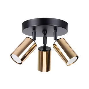 Plafon WINX 3P czarny/złoty SOLLUX LIGHTING - Lampy sufitowe - miniaturka - grafika 1