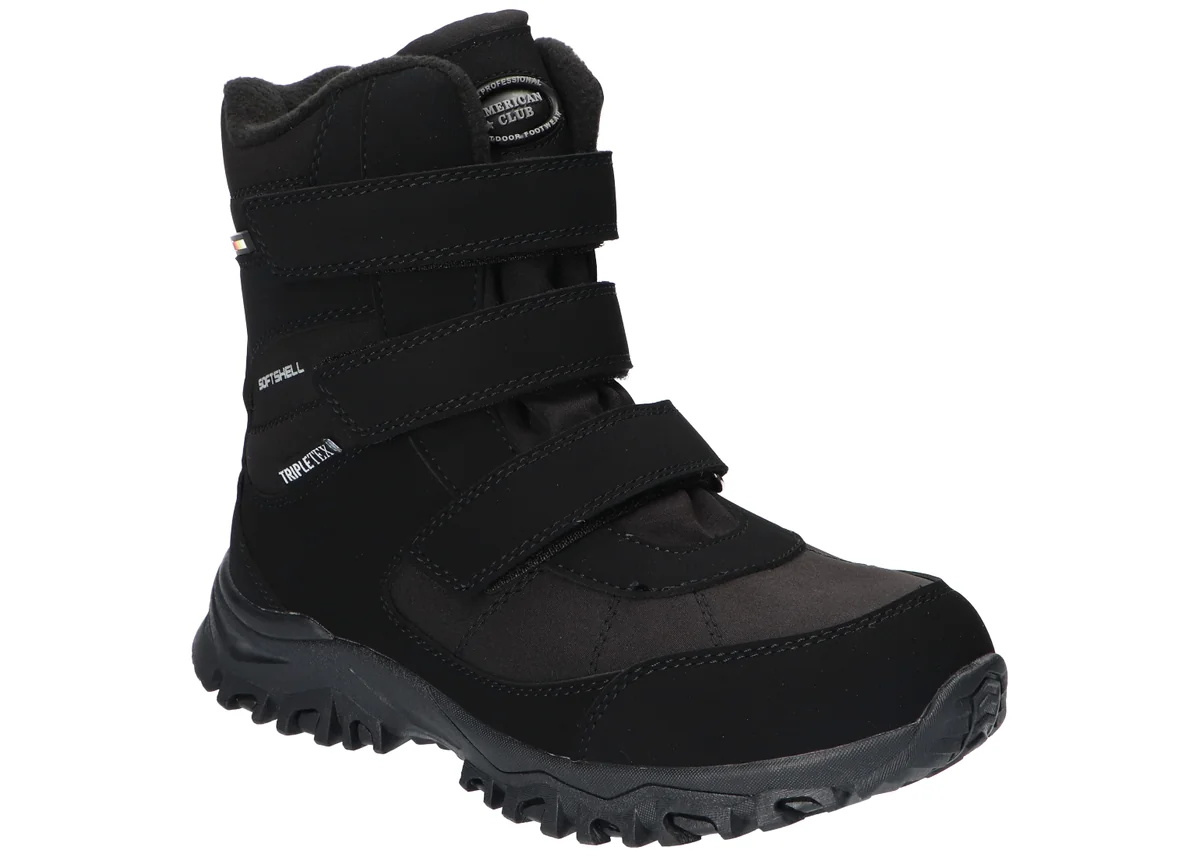 AMERICAN CLUB SN95 OCIEPLANE TRAPERY BUTY ZIMOWE ŚNIEGOWCE NA RZEPY MEMBRANA SOFTSHELL BK 38