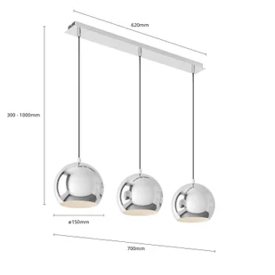 Luminex Żyrandol Cool chrome 3 502 - Lampy sufitowe - miniaturka - grafika 6
