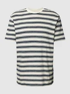 Koszulki męskie - T-shirt w paski - miniaturka - grafika 1