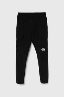 Spodnie i spodenki dla dziewczynek - The North Face spodnie dresowe dziecięce WOVEN CARGO PANT kolor czarny gładkie - grafika 1