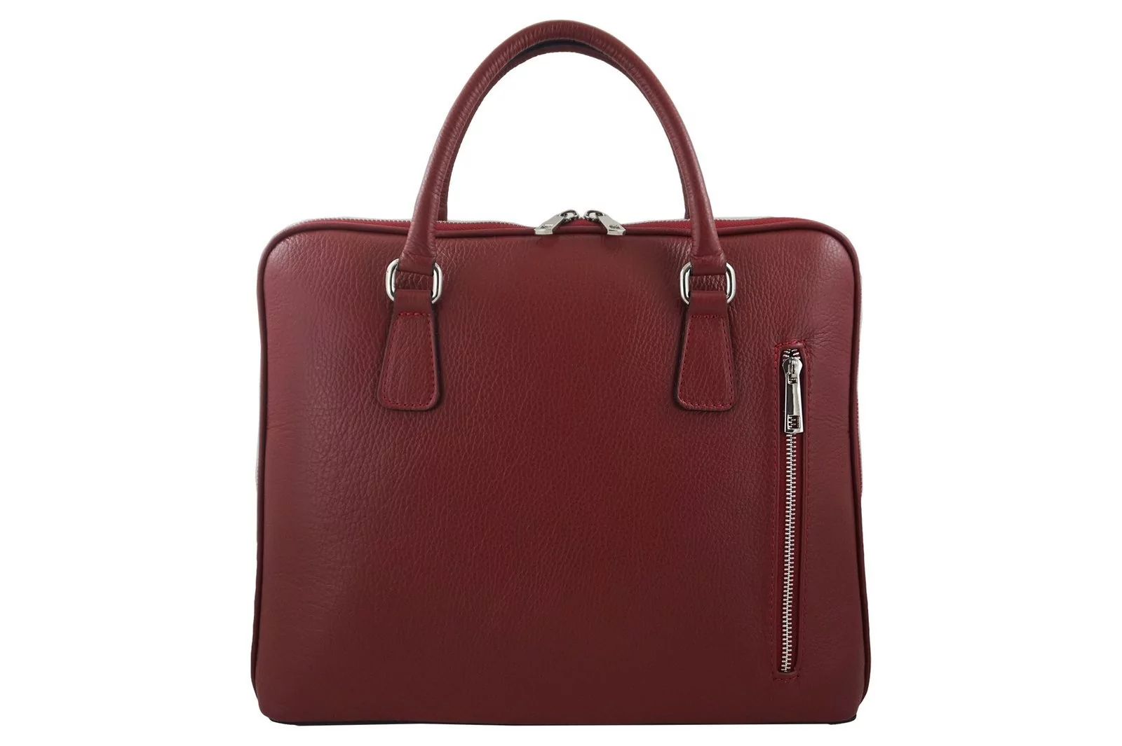 Skórzana torba na laptopa Casual - Czerwona - Barberini's
