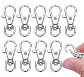 Pasmanteria - Karabińczyki metalowe 10 mm Srebrne 10 sztuk - miniaturka - grafika 1