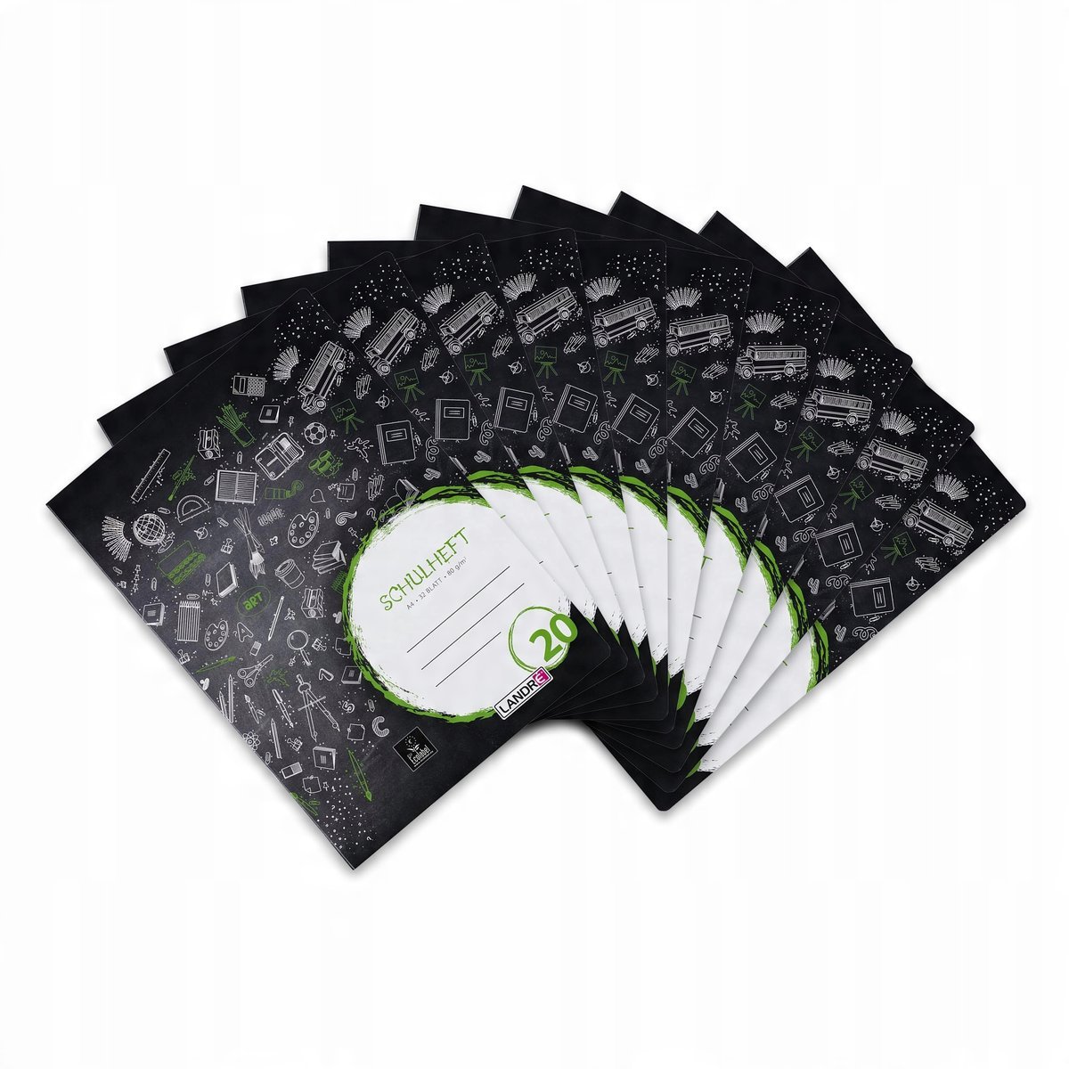 Landre 100050053 zeszyt 32-kartkowy A4 linii 10 sztuk