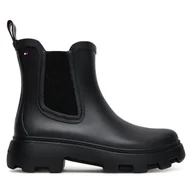 Kalosze damskie - Kalosze Tommy Hilfiger Rubber Flag Cleated FW0FW08637 Czarny - miniaturka - grafika 1