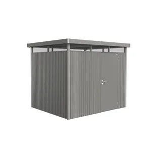 Biohort Domek narzędziowy metalowy Highline H3 pojedyncze drzwi 275x235x222 cm szary - Altany ogrodowe - miniaturka - grafika 1