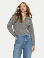 Swetry damskie - ONLY Kardigan Franka 15334886 Szary Oversize - miniaturka - grafika 1