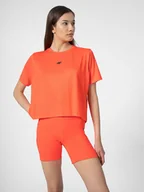 Koszulki sportowe damskie - 4F Koszulka sportowa w kolorze pomarańczowym - miniaturka - grafika 1