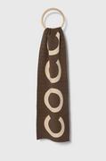 Apaszki i szaliki damskie - Coccinelle szalik damski kolor brązowy z nadrukiem - miniaturka - grafika 1