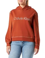 Bluzy damskie - Calvin Klein Damska bluza z kapturem, Chleb imbirowy / miedziane szwy na monety, S - miniaturka - grafika 1