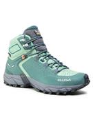 Kozaki damskie - Salewa Trekkingi Ws Alpenrose 2 Mid Gtx 8540 Zielony - miniaturka - grafika 1