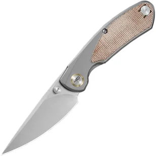 Nóż składany Bestech Knives Lito - Satin/Titanium Natural Canvas Micarta - Noże - miniaturka - grafika 1
