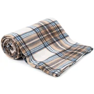 Koce - Koc polarowy brązowo-niebiesko-biały, 150 x 200 cm - miniaturka - grafika 1