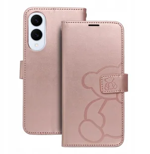 Kabura MEZZO Book do SAMSUNG S25 Edge teddy bear złoty róż - Etui i futerały do telefonów - miniaturka - grafika 1