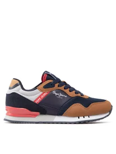 Pepe Jeans Sneakersy London One Basic B PBS30540 Granatowy - Buty dla chłopców - miniaturka - grafika 1