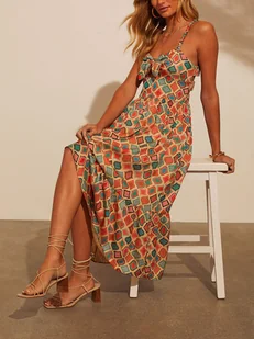 LA Angels Sukienka w kolorze beżowo-zielono-pomarańczowym - Sukienki - miniaturka - grafika 1