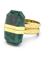 Pierścionki - Swarovski Pierścionek z kryształem w kolorze złoto-zielonym - miniaturka - grafika 1