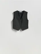 Marynarki i żakiety damskie - Reserved - Garniturowa kamizelka z wiskozą - ciemnoszary - miniaturka - grafika 1