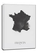 Obrazy i zdjęcia na płótnie - Francja mapa czarno biała - obraz na płótnie Wymiar do wyboru: 40x50 cm - miniaturka - grafika 1