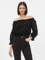 Bluzki damskie - Guess Bluzka Rafa W3GH95 WFDC0 Czarny Regular Fit - miniaturka - grafika 1