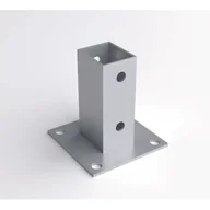 Akcesoria do ogrodzeń - Podstawa do słupka panelowego ocynk 6 x 4 cm Polbram - miniaturka - grafika 1
