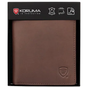 Bardzo mały portfel skórzany męski RFID BLOCK (brązowy) - Portfele - miniaturka - grafika 1
