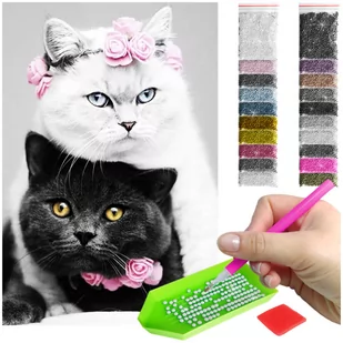 Haft Diamentowy ARTULIO, Obraz DIY 5D, Diamond Painting, Mozaika Diamentowa 40X60cm (Para kotków) + Zestaw Akcesoriów - Zabawki kreatywne Haft Diamentowy ARTULIO, Obraz DIY 5D, Diamond Painting, Mozaika Diamentowa 40X60cm (Para kotków) + Zestaw Akcesoriów - Zabawki kreatywne - miniaturka - grafika 1