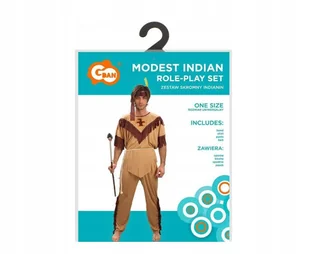 STRÓJ DLA DOROSŁYCH SKROMNY INDIANIN ROZM.UNIW. - Stroje karnawałowe - miniaturka - grafika 1