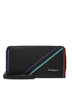 Desigual Duży Portfel Damski 24WAYP07 Czarny - Portfele - miniaturka - grafika 1