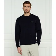 Swetry męskie - Lacoste Wełniany sweter Regular Fit - miniaturka - grafika 1