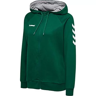 Hummel Hmlgo damska bluza z kapturem, z zamkiem błyskawicznym, zielony, s - Bluzy damskie - miniaturka - grafika 1