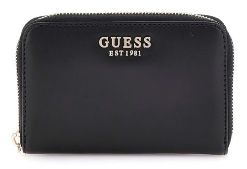 Guess Laurel Slg Medium Zip Around, czarne, Taglia Unica