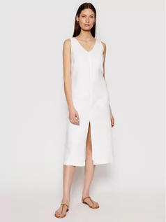Sukienki - Seafolly Sukienka letnia Essential Linen 54361-DR Biały Relaxed Fit - grafika 1