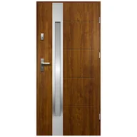 Drzwi zewnętrzne - Isoxa Drzwi zewnętrzne stalowe wejściowe Bella Lako 68 złoty dąb 80 prawe - miniaturka - grafika 1