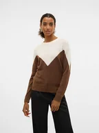Swetry damskie - Vero Moda Sweter w kolorze kremowo-brązowym - miniaturka - grafika 1