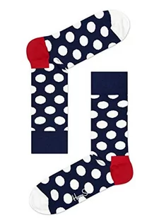 Skarpetki męskie - Happy Socks Big Dot, kolorowe i zabawne, Skarpety dla kobiet i mężczyzn, Czerwony-Biały (41-46) - grafika 1