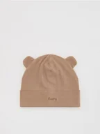 Czapki damskie - Reserved - Bawełniana czapka z uszami - brązowy - miniaturka - grafika 1