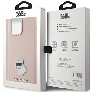 Etui Karl Lagerfeld KLHCP15XSMHCNPP Apple iPhone 15 Pro Max Silicone Choupette Metal Pin różowy/pink - Etui i futerały do telefonów - miniaturka - grafika 9