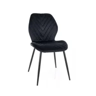 Krzesła - Krzesło tapicerowane MIKE VELVET czarne - miniaturka - grafika 1