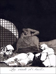 Plate 34 from Los Caprichos- Sleep overcomes them (Las rinde el Sueño, Francisco Goya - plakat Wymiar do wyboru: 40x60 cm - Plakaty - miniaturka - grafika 1