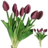 Sztuczne kwiaty - TULIPANY BUKIET TULIPANÓW GUMOWANE GUMOWE SILIKONOWE JAK ŻYWE 7SZT - miniaturka - grafika 1