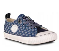 Buty dla dziewczynek - Big Star Y374045 - Niebieskie Ocieplane Trampki Dziecięce r32 - miniaturka - grafika 1