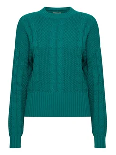 ICHI Sweter 20119847 Zielony Regular Fit - Swetry damskie - miniaturka - grafika 1
