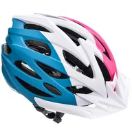 Kaski rowerowe - Meteor Kask rowerowy Marven M 55-58 cm różowy/biały/morski 25176 - miniaturka - grafika 1