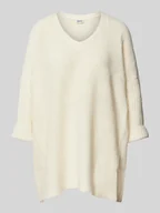 Swetry damskie - Sweter z dzianiny z dekoltem w serek model ‘VERA’ - miniaturka - grafika 1