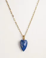 Naszyjniki - Naszyjnik Serce na łańcuszku Lapis Lazuli - miniaturka - grafika 1