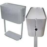 Lampy stojące - LAMPA BIURKOWA Z PÓŁKĄ WALENCJA SREBRNE ALUMINIUM SANNELI DESIGN - miniaturka - grafika 1