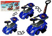 Jeździki dla dzieci - Mega Car Jeździk z Pchaczem 3w1 Niebieski - miniaturka - grafika 1
