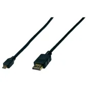 Kable - Assmann KABEL POŁĄCZENIOWY MICROHDMI HIGHSPEED 1.4 ETH. TYP HDMI A/HDMI D M/M CZARNY 2M AK-330109-020-S KABASAMON0002 [4424523] - miniaturka - grafika 1